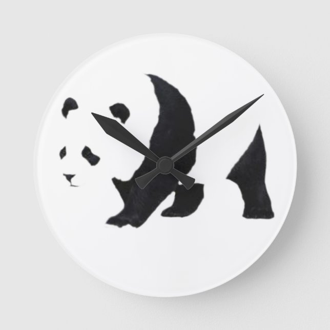 Big panda bear round clock (Front)