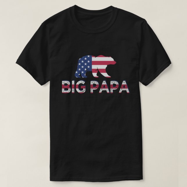 Big Papa Gift Father's Day Novelty 4th of July T-Shirt (Design Front)