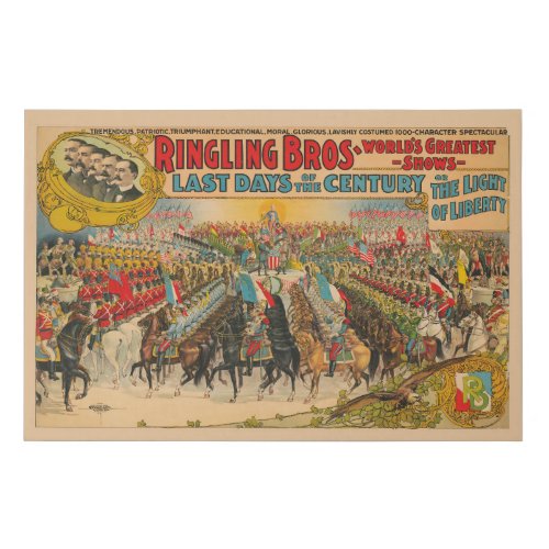 Big Parade With Men In Uniforms On Horseback Faux Canvas Print