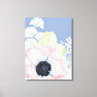 Big Pastel Pink Flower Canvas Print