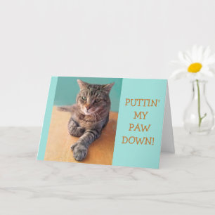 Big Paw Cat Birthday Card