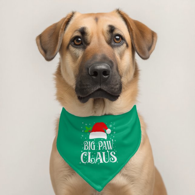 Big Paw Claus Red and White Christmas Design Pet Bandana Collar (Dog 2)