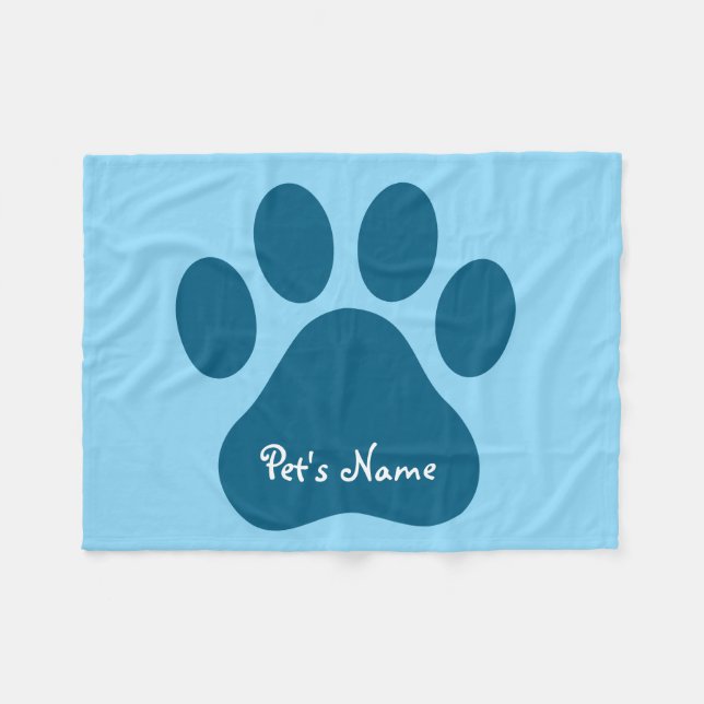 Big Paw Print Personalized Dog Blankets (Front (Horizontal))