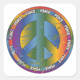 Big Peace Symbol Square Sticker