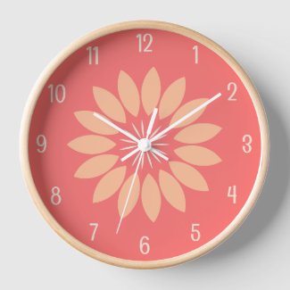 Big Peach Flower on Coral