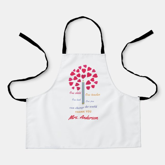 Big Pencil tree / Teacher Appreciation Apron (Front)