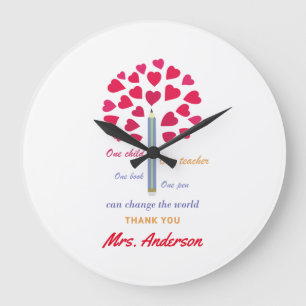 Big Pencil tree / Teacher Appreciation Large Clock