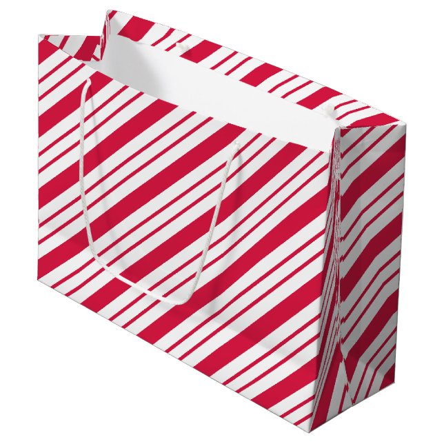 Big Peppermint Striped Gift Bag (Front Angled)