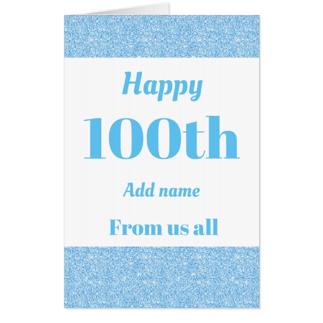 Big personalised birthday card from us all 100th (Front)