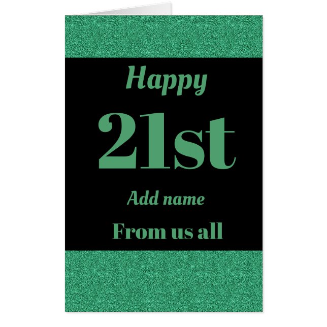 Big personalised birthday card from us all 21st (Front)
