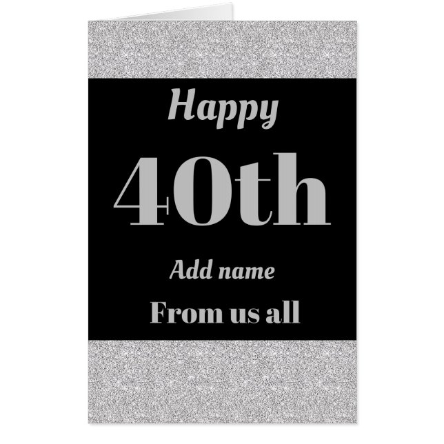 Big personalised birthday card from us all 40th (Front)