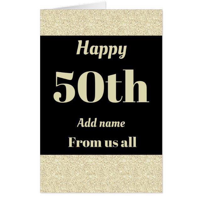 Big personalised birthday card from us all 50th (Front)