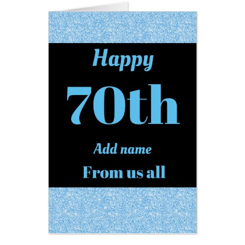 Big personalised birthday card from us all 70th
