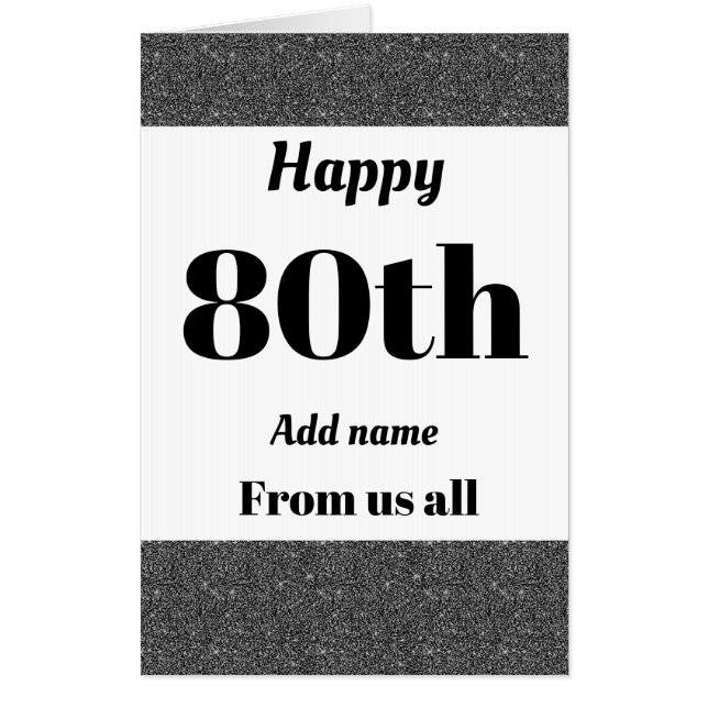 Big personalised birthday card from us all 80th (Front)
