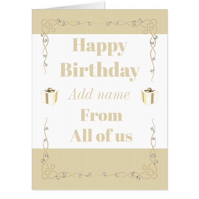 Big personalised happy birthday card from us all (Front)