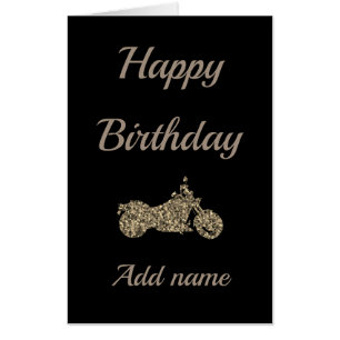 Big personalised happy birthday motorcycle card
