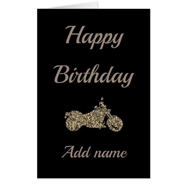 Big personalised happy birthday motorcycle card (Front)