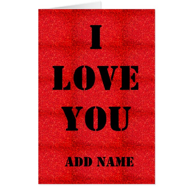 Big Personalised I love you giant card (Front)