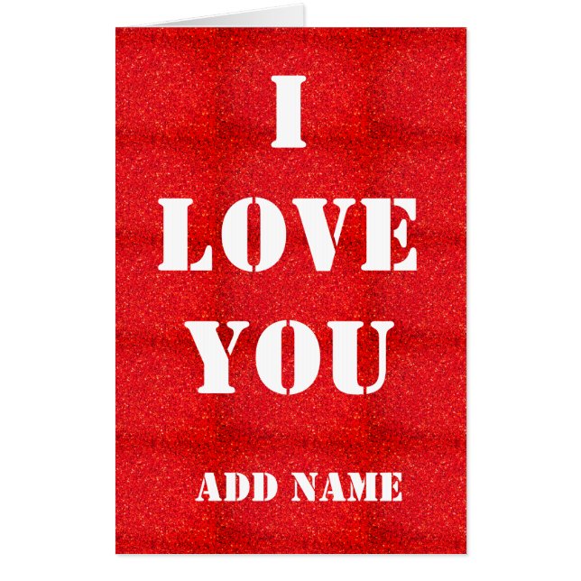 Big Personalised I love you giant card (Front)