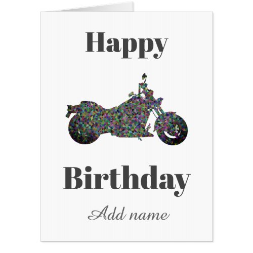 Big personalised motorbike birthday card