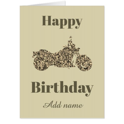 Big personalised motorbike birthday card