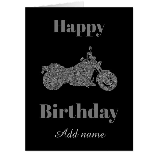 Big personalised motorbike birthday card (Front)