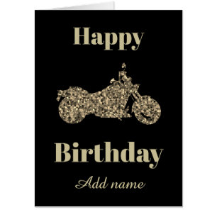 Big personalised motorbike birthday card