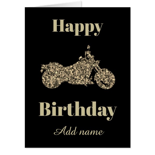 Big personalised motorbike birthday card (Front)