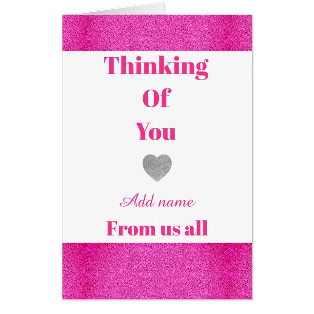 Big Personalised thinking of you card from us all (Front)