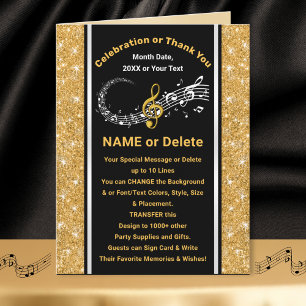 Big Personalized, Music Notes Birthday Card.