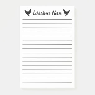 Big personalized Post-it® notes with chicken hens