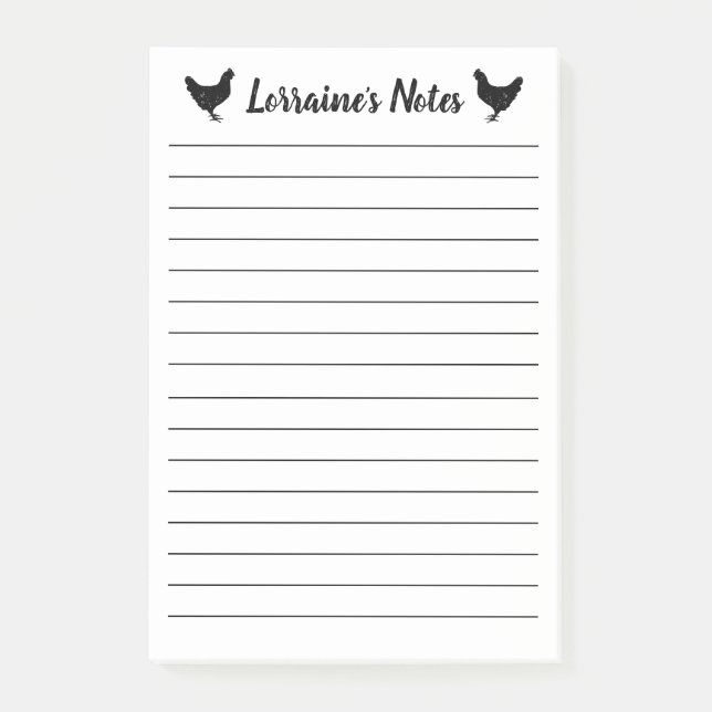 Big personalized Post-it® notes with chicken hens (Front)