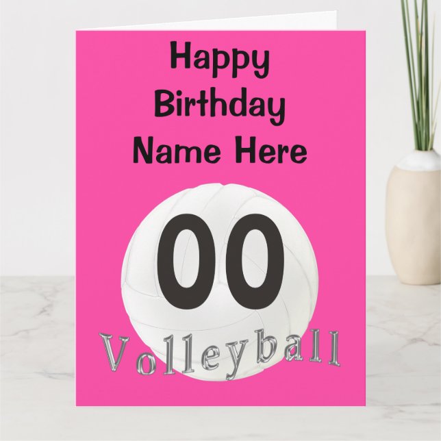 BIG PERSONALIZED Volleyball Birthday Cards (Front)