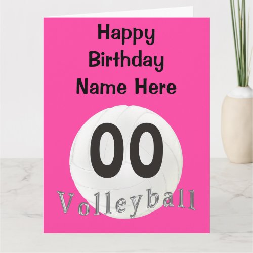 BIG PERSONALIZED Volleyball Birthday Cards