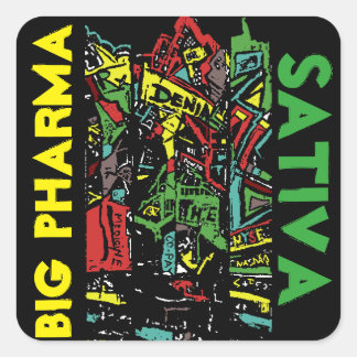 BIG PHARMA SATIVA SQUARE STICKER