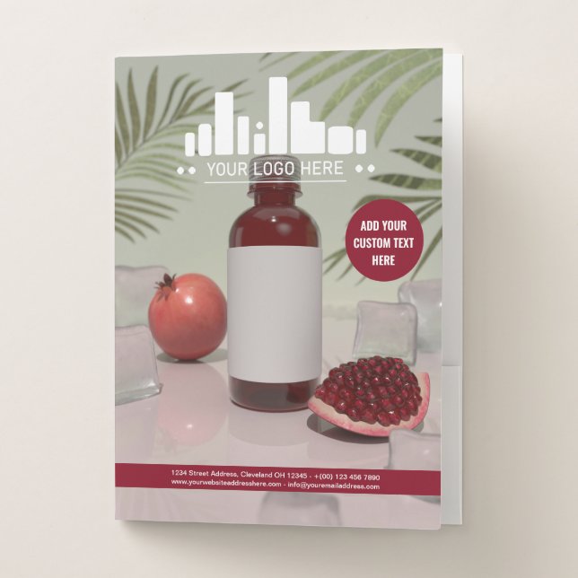 Big Photo Burgundy Logo Marketing Pocket Folder (Front)