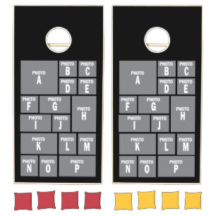 Big Photo Collage add 16 photos on any color Cornhole Set