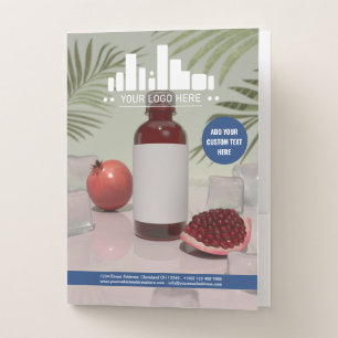 Big Photo Deep Blue Your Logo Marketing Pocket Folder