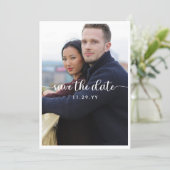 Big Photo Minimal Calligraphy Save the Date (Standing Front)