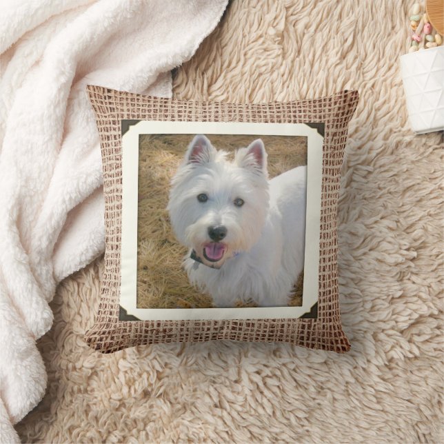 Big Photo Pet Retro Frame Double-sided Throw Pillow (Blanket)