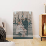 Big Photo Wedding Gift Script Calligraphy Vows Canvas Print<br><div class="desc">Big real canvas with a wedding photo and the couple's vows. Personalized with the bride and groom's names and the wedding date at the bottom. Wedding gift or home decorations for the newlyweds with script calligraphy style text. The image has a transparency layer over it so the message is readable....</div>