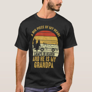 Big Piece of My Heart in Heaven Miss My Grandpa Me T-Shirt