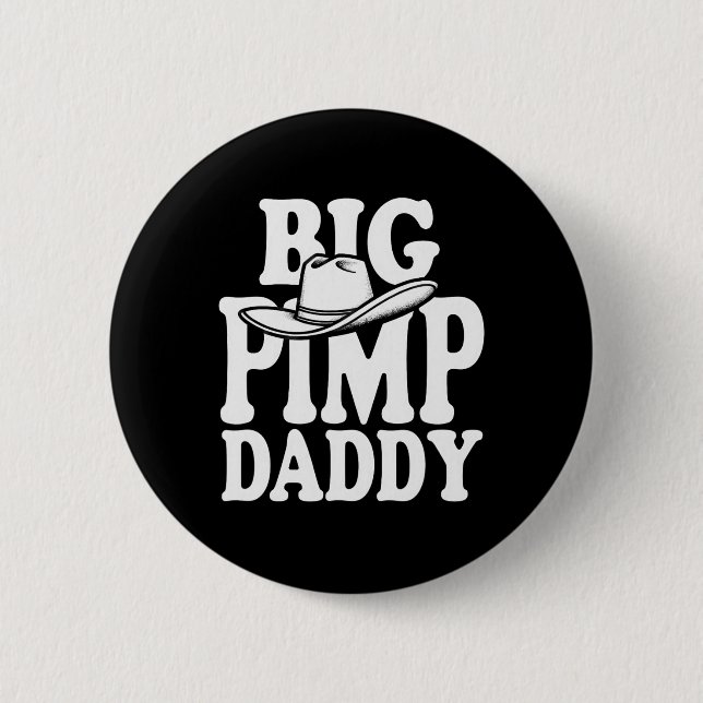 Big Pimp Daddy Halloween Costume  Button (Front)