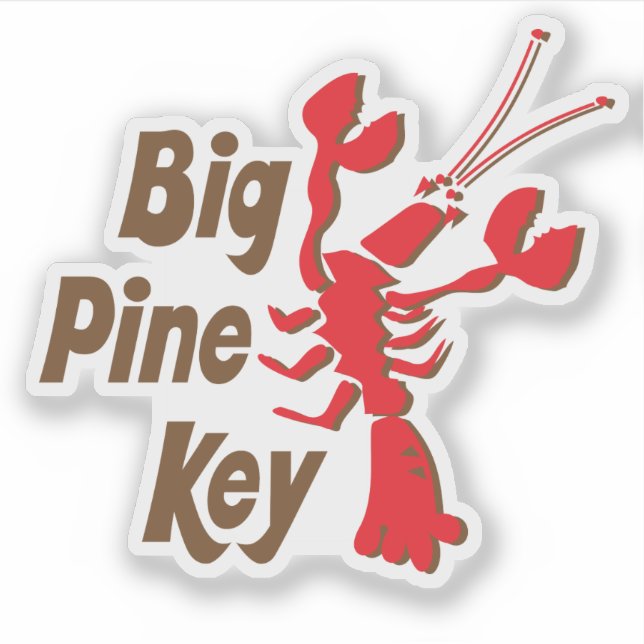 Big Pine Key Florida with lobster design Sticker (Front)