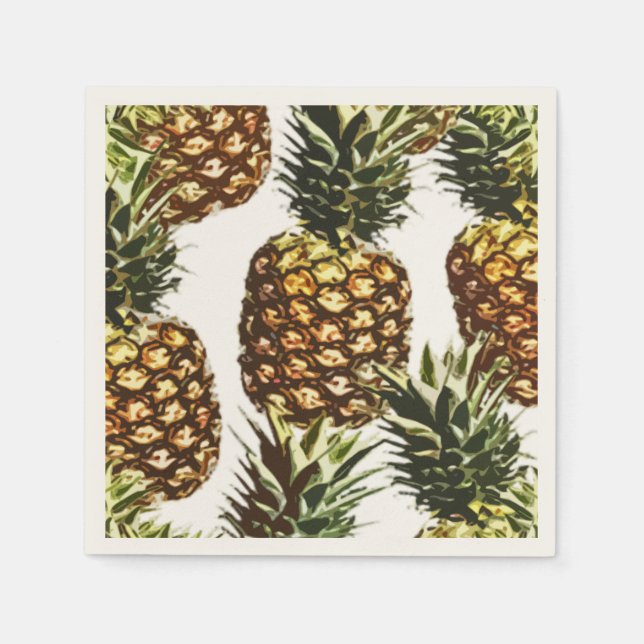 big pineapples (BGC transparent) Paper Napkins (Front)