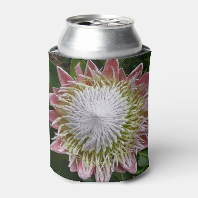 Big Pink and White Flower Nature Photo Can Cooler (Can Front)