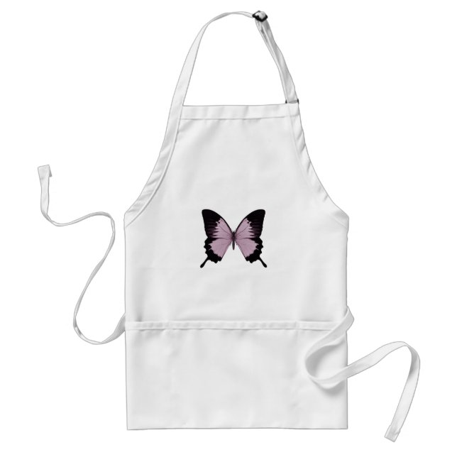 Big Pink & Black Butterfly - Personalize Adult Apron (Front)