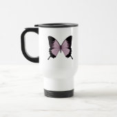 Big Pink & Black Butterfly - Personalize Travel Mug (Left)