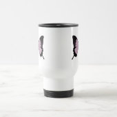 Big Pink & Black Butterfly - Personalize Travel Mug (Center)