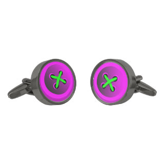 Big Pink Button Cufflinks